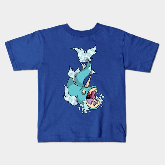 Unicorn Fish Kids T-Shirt by JenniferSmith